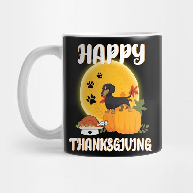 Dachshund Seeing Turkey Dish Happy Halloween Thanksgiving Merry Christmas Day by Cowan79